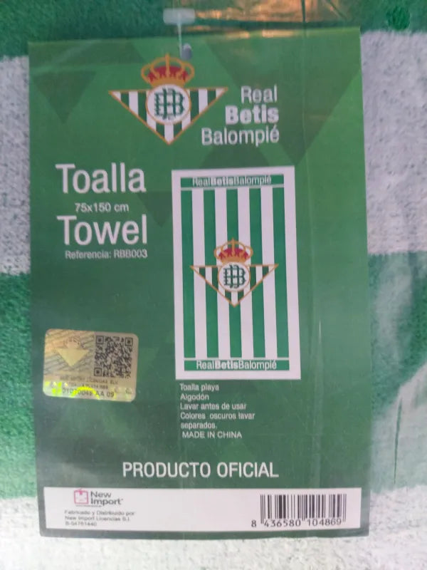 Toalla playa Real Betis Balompié Rayas