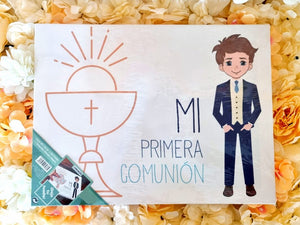 Lienzo Deja Tu Huella Mi Primera Comunión Niño