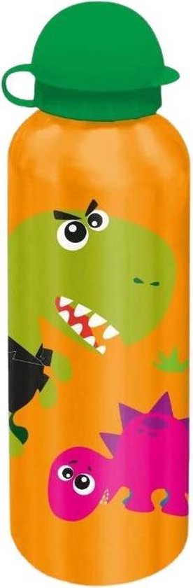 Botella Dino Junior 500 Ml Aluminio Naranja