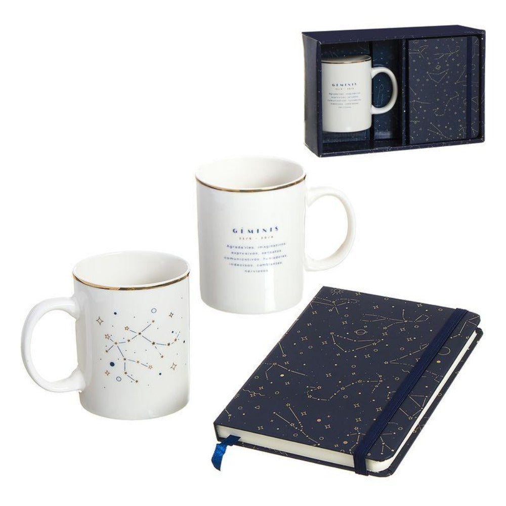 SET REGALO DE TAZA CON LIBRETA HORÓSCOPO GEMINIS