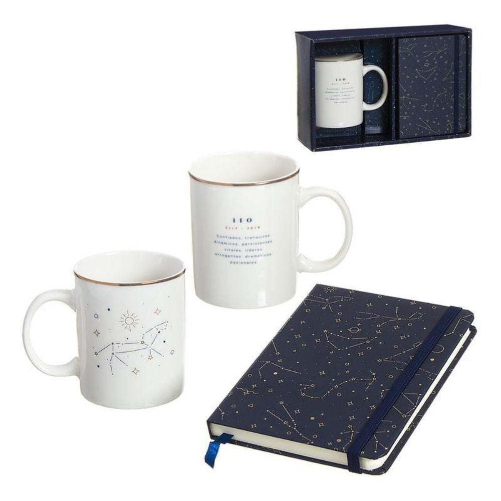 SET REGALO DE TAZA CON LIBRETA HORÓSCOPO LEO