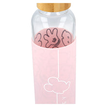 Cargar imagen en el visor de la galería, Botella de cristal con Silicona Funda, 585 ml Capacidad, Mickey Rosa
