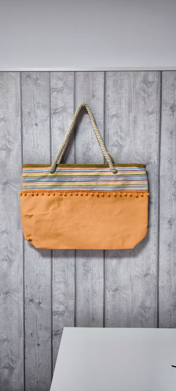 Bolso playa pompones Naranja