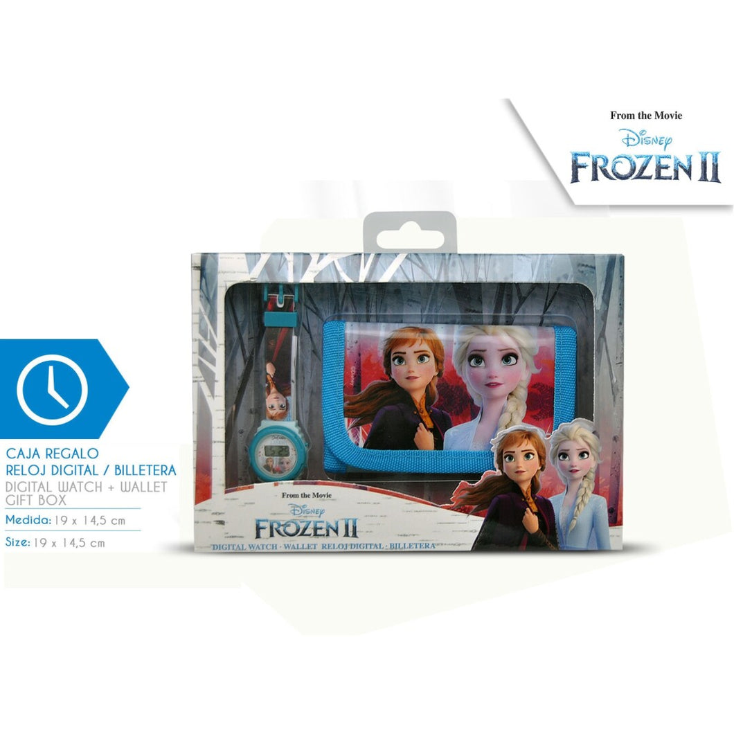 SET RELOJ DIGITAL + BILLETERA EN CAJA FROZEN 2