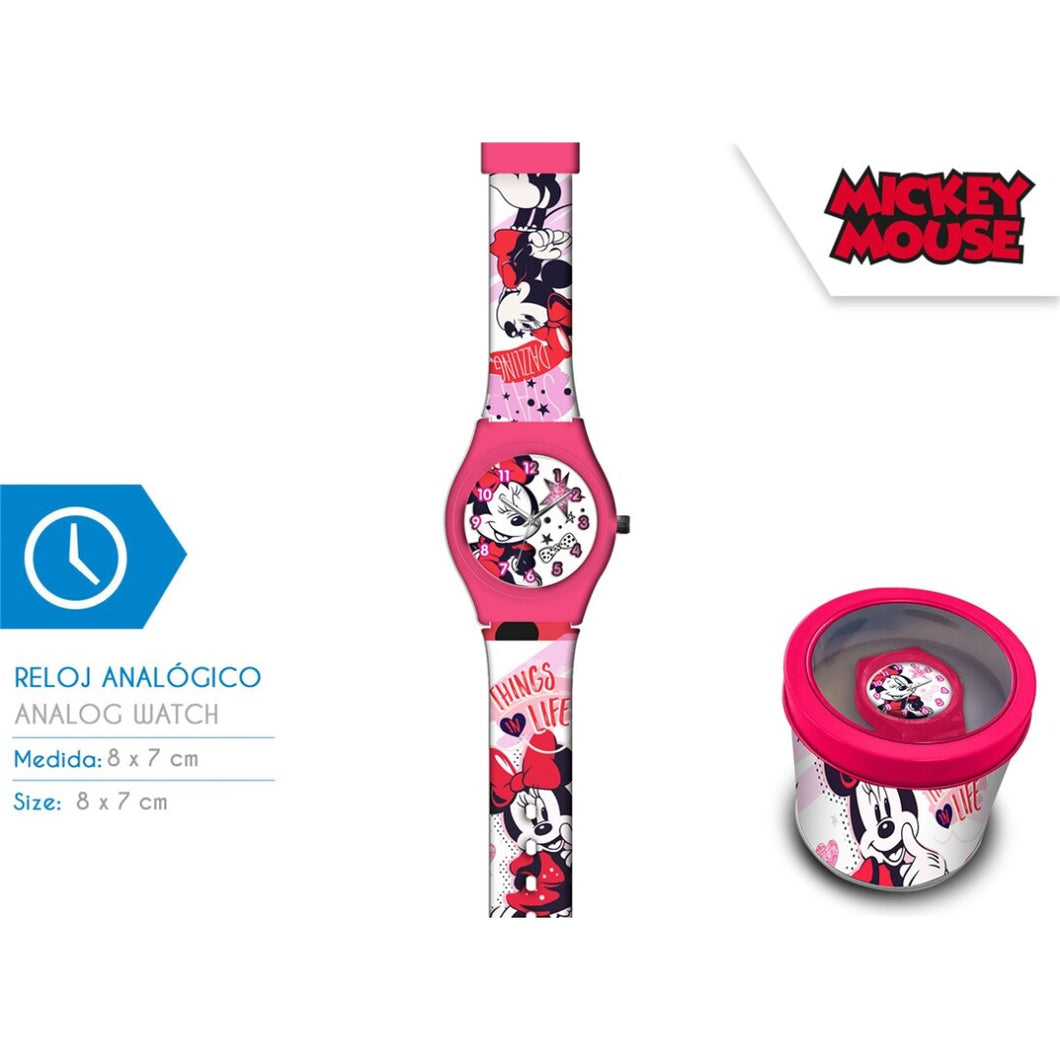 RELOJ ANALÓGICO EN CAJA DE METAL MINNIE